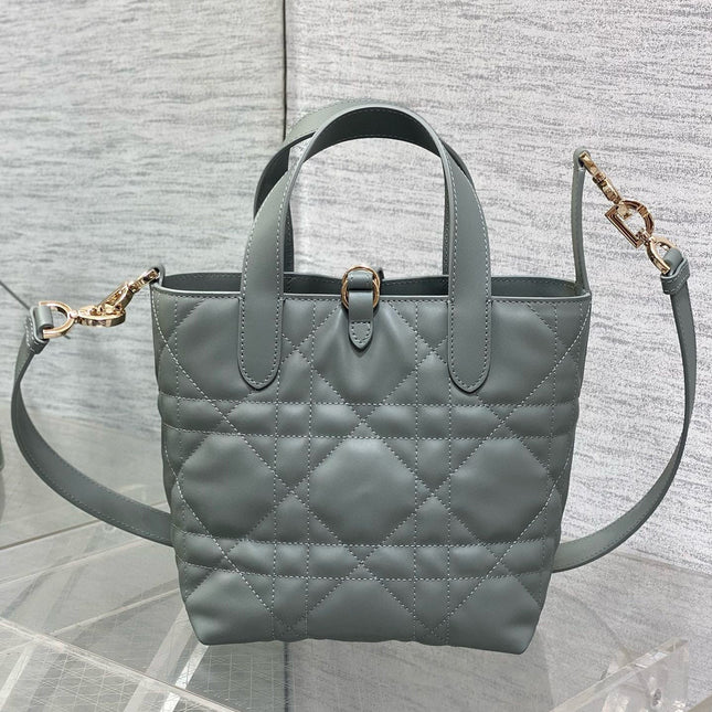 MINI TOUJOURS BUCKET BAG 18 IN GREY CANNAGE CALFSKIN