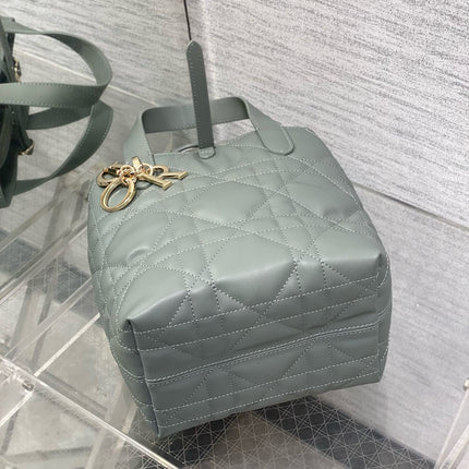 MINI TOUJOURS BUCKET BAG 18 IN GREY CANNAGE CALFSKIN