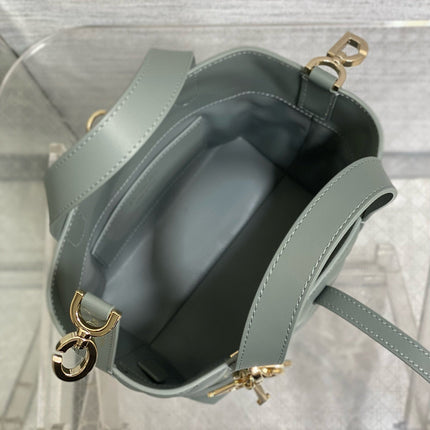 MINI TOUJOURS BUCKET BAG 18 IN GREY CANNAGE CALFSKIN