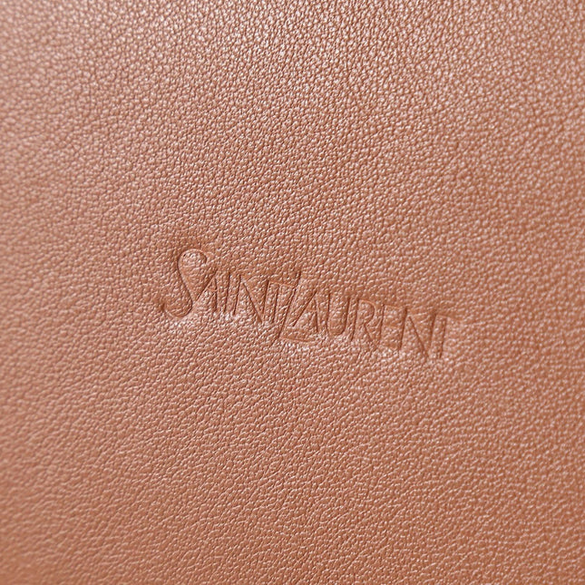 YSL Y BUCKET BAG 30 IN BROWN CALFSKIN