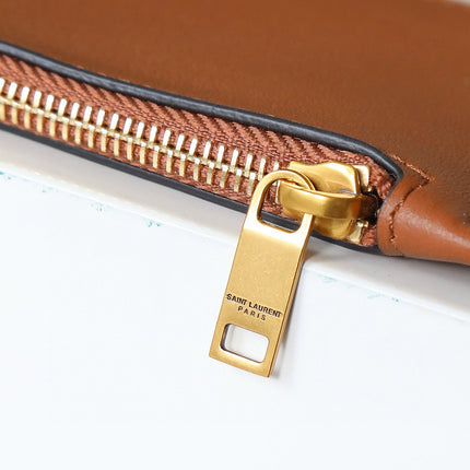 YSL Y BUCKET BAG 30 IN BROWN CALFSKIN