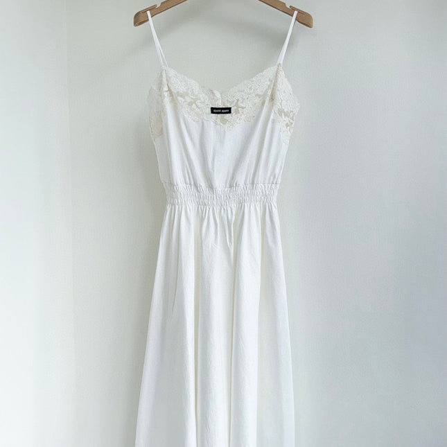 MIUMIU 25S STRAPPY DRESS IN WHITE 918243
