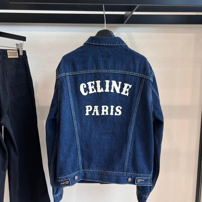 CLASSIC TRUCKER JACKET INDIGO DENIM CONTRAST STITCHING SILVER BUTTONS          Ask ChatGPT