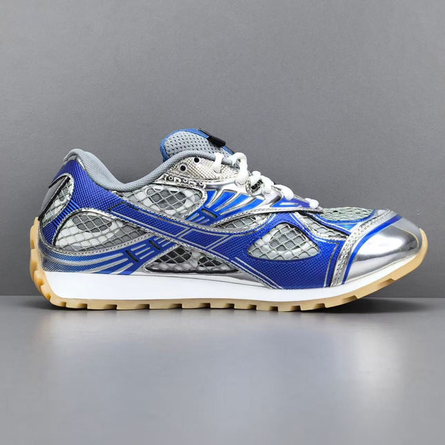BV SNEAKERS IN SILVER AND BLUE MESH