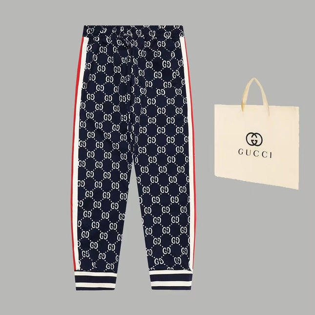 GUCCI KNITTED PANTS IN NAVY BLUE