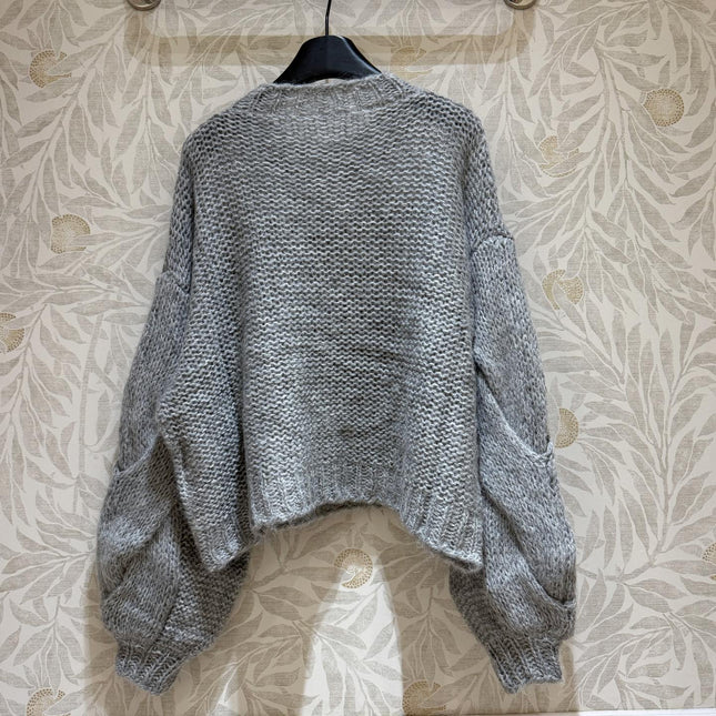 LOEWE SWEATER IN GREY KNITTING