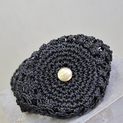 YSL SHOULDER BAG 33 IN BLACK WOVEN RAFFIA