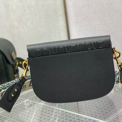 CD BOBBY EAST-WEST 27 BAG IN BLACK CALFSKIN GOLD HARDWARE