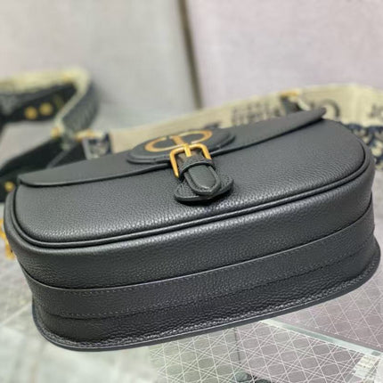 CD BOBBY EAST-WEST 27 BAG IN BLACK CALFSKIN GOLD HARDWARE