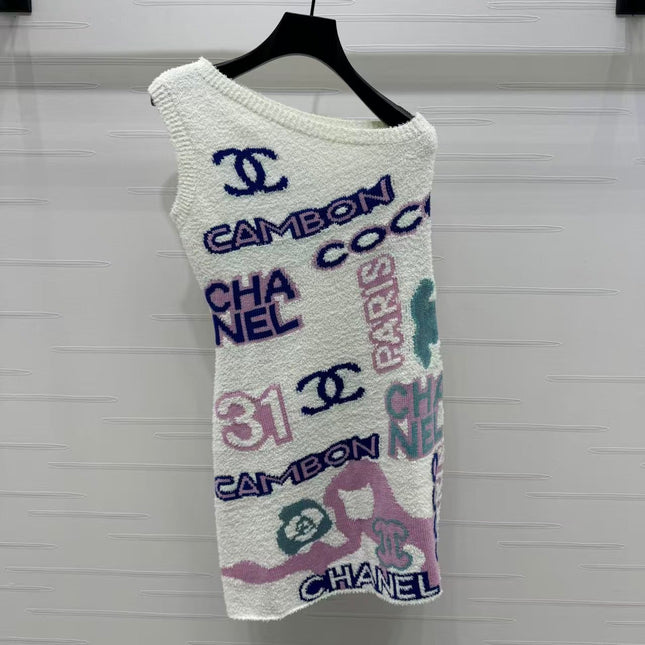 CC SLEEVELESS DRESS IN COLORFUL WOOL