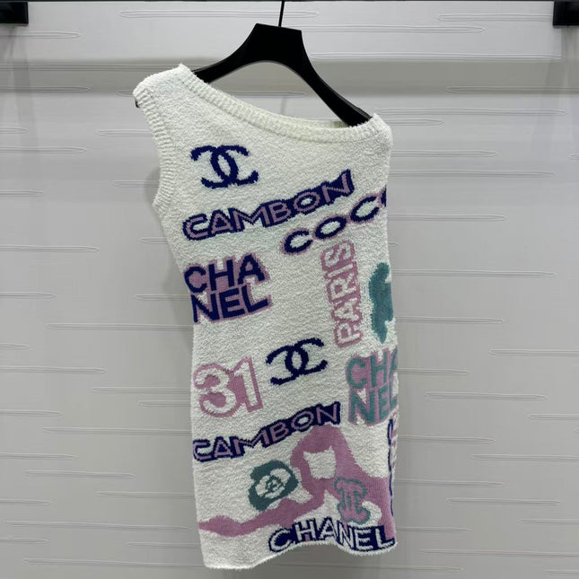 CC SLEEVELESS DRESS IN COLORFUL WOOL