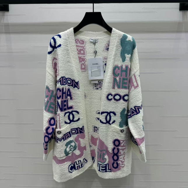 CC LONG CARDIGAN IN COLORFUL WOOL