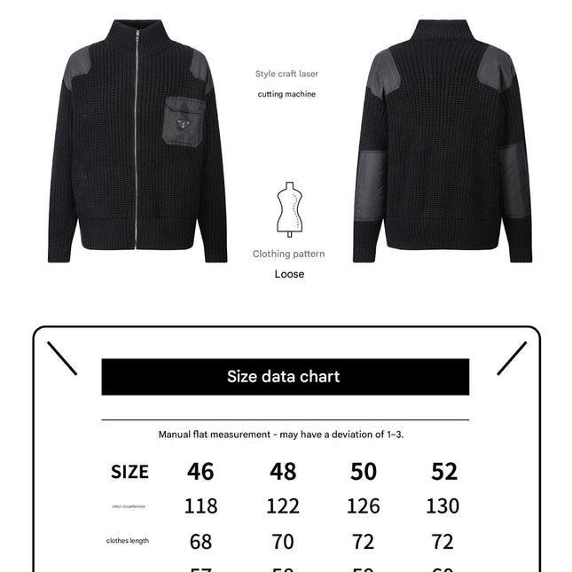 PRADA ZIP-UP IN BLACK WOOL