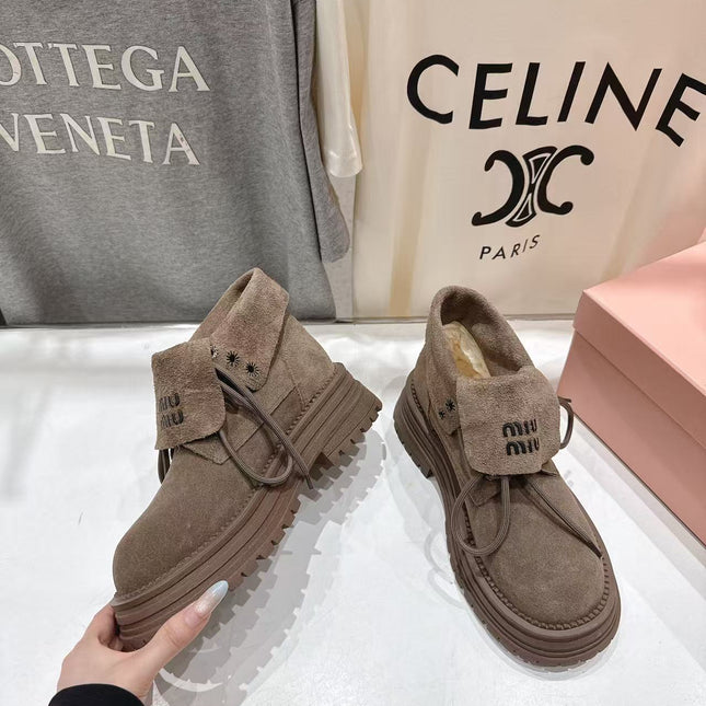 MM ANKLE BOOTS IN COFEE BROWN SUEDE