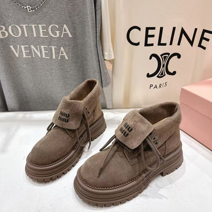 MM ANKLE BOOTS IN COFEE BROWN SUEDE