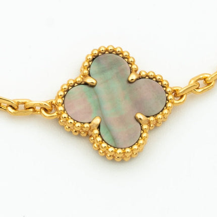 CLOVER BRACELET 5 MOTIF MOP AND DIAMOND