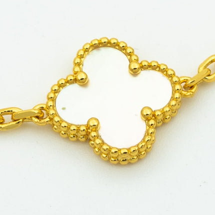 CLOVER BRACELET 5 MOTIFS WHITE MOP