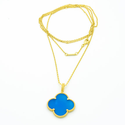 CLOVER GOLD TURQUOISE NECKLACE