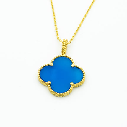 CLOVER GOLD TURQUOISE NECKLACE