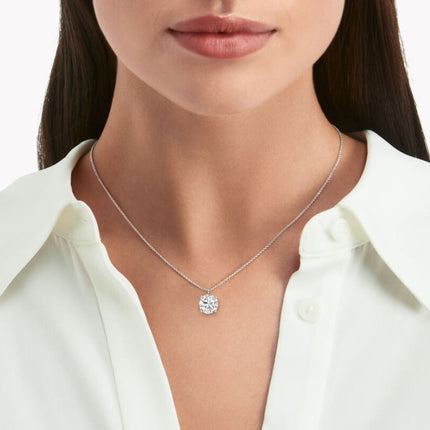 GRA ROUND SILVER DIAMOND NECKLACE