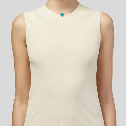 CLOVER MEDIUM TURQUOISE GOLD NECKLACE