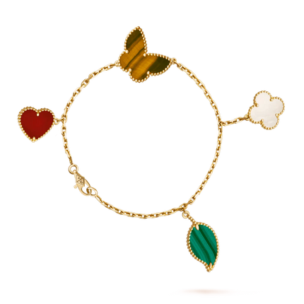 HEART BUTTERFLY CLOVER BRACELET 4 MOTIFS