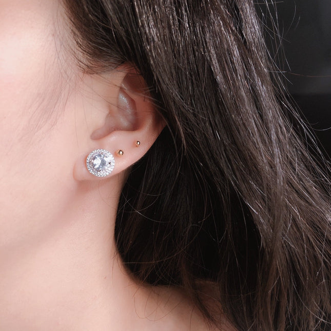 ROUND HALO EARRINGS