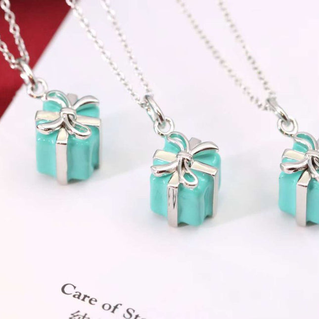 BLUE BOX CHARM NECKLACE