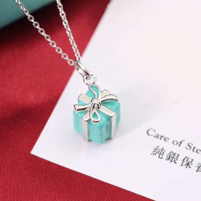 BLUE BOX CHARM NECKLACE