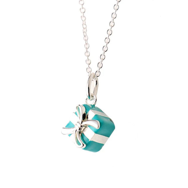 BLUE BOX CHARM NECKLACE