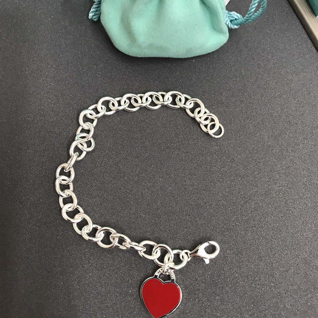 HEART TAG BRACELET SILVER MEDIUM