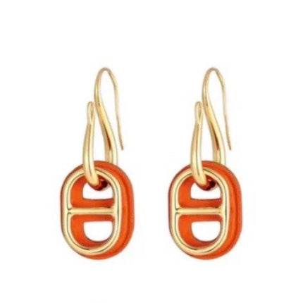 O'MAILLON EARRINGS  CALFSKIN WITH ROSE GOLD PLATED HARDWARE