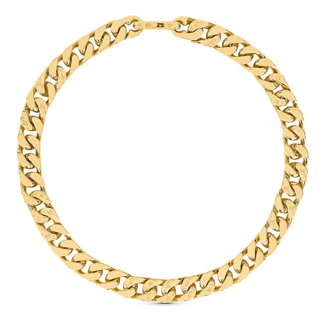 CHAIN LINKS MONOGRAM PATTERN NECKLACE GOLD-COLOR HARDWARE