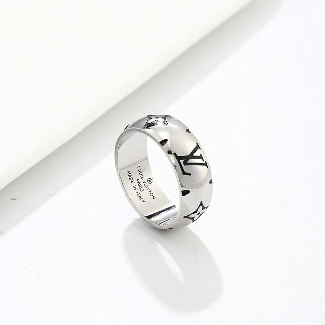 LV SILVER MONOGRAM RING