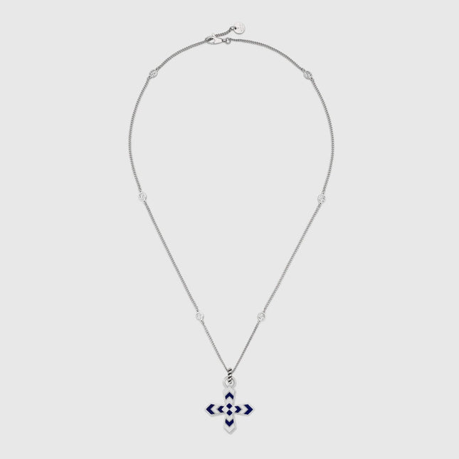 GG WOMEN'S NECKLACE WITH CROSS MOTIF PENDANT