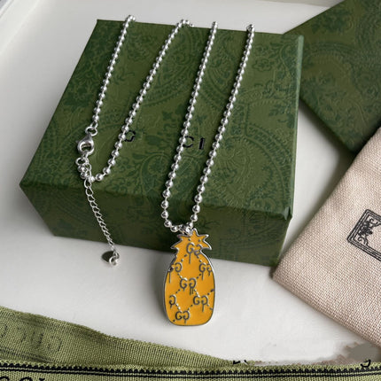 GG NECKLACE PENDANT PINEAPPLE PATTERN