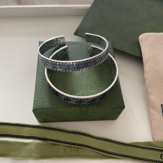 G-MONOGRAM STERLING-SILVER & ENAMEL BRACELET