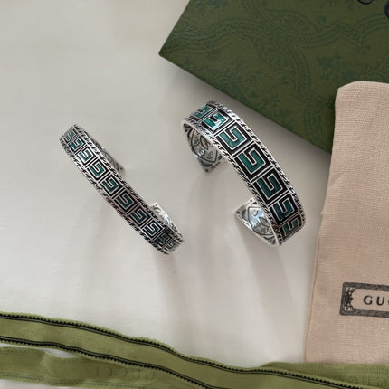 G-MONOGRAM STERLING-SILVER & ENAMEL BRACELET