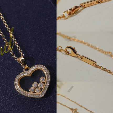 HAPPY HEART NECKLACE PINK GOLD DIAMOND