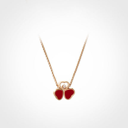 HAPPY WING CARNELIAN NECKLACE 1 DIAMOND