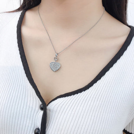 HAPPY HEART NECKLACE SILVER FULL DIAMOND