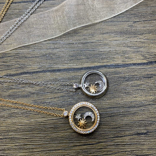 SUN MOON STAR NECKLACE DIAMOND