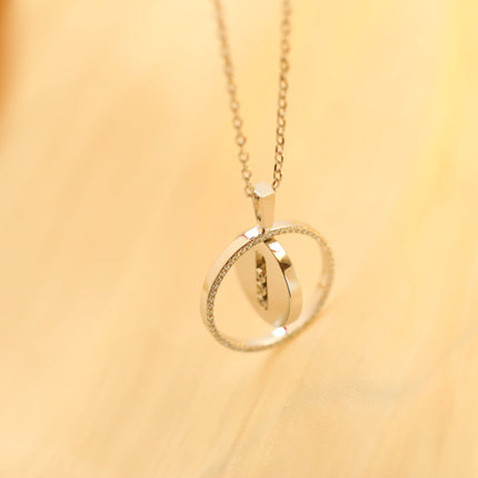 LUCKY MOVE MM SILVER DIAMOND NECKLACE