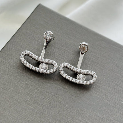 MOVE UNO SILVER DIAMOND EARRINGS