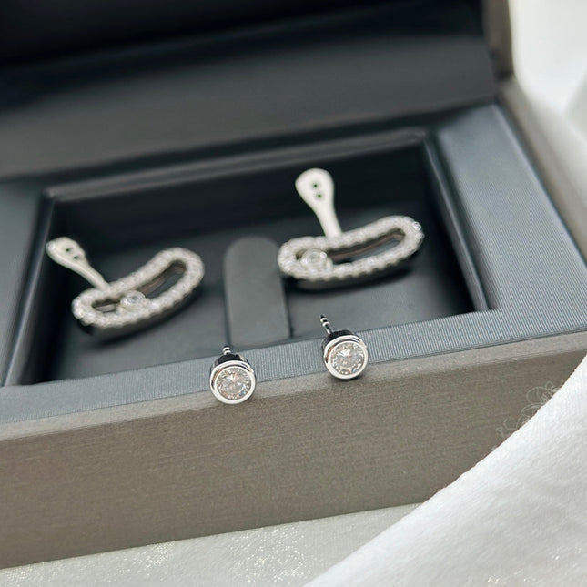 MOVE UNO SILVER DIAMOND EARRINGS