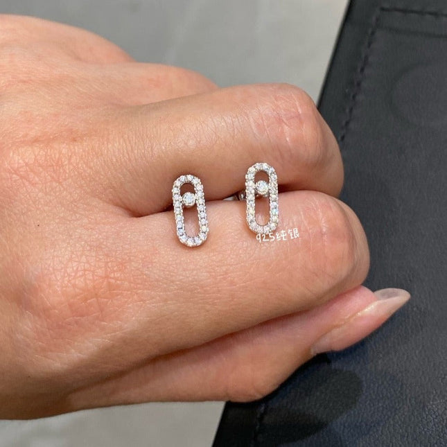 MOVE UNO PAVED DIAMOND EARRINGS