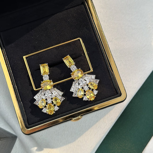 GRA SILVER YELLOW DIAMOND EARRINGS