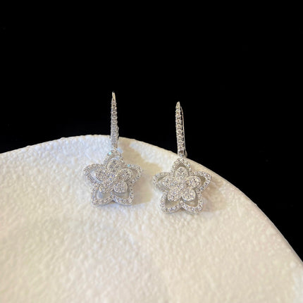 WILD FLOWER SILVER DIAMOND EARRINGS