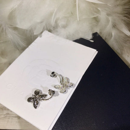 BUTTERFLY SILVER DIAMOND EARRINGS