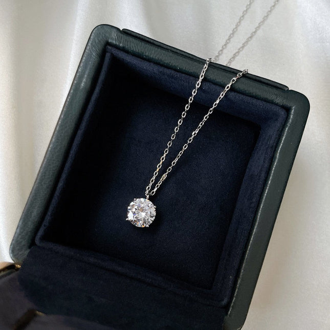 GRA ROUND SILVER DIAMOND NECKLACE